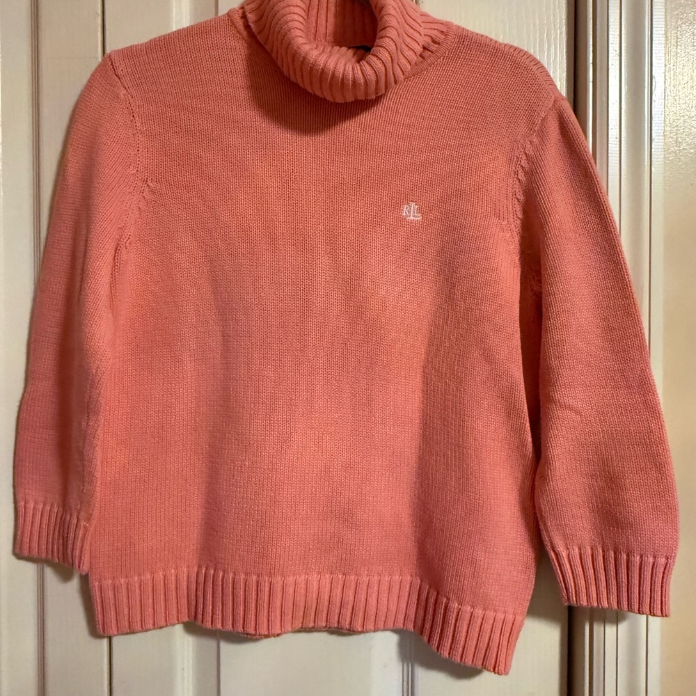 Ralph Lauren Coral Turtleneck Sweater‎